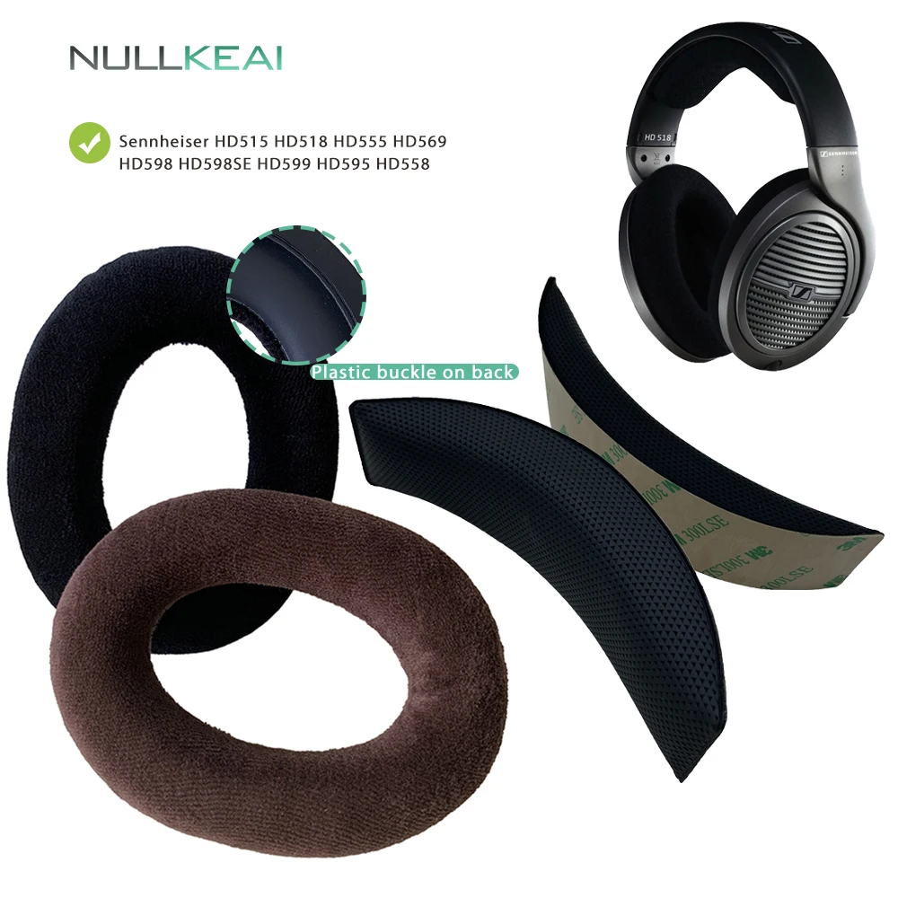 NULLKEAI бархат Запчасти для авто Sennheiser HD515 HD518 HD555 HD595 HD558 HD569 HD598 HD598SE HD599 подушечки