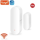 Tuya Smart Wifi датчик для двери дверь открытойзакрытый детекторы Магнитная щетка для мытья окон сенсор домашняя охранная сигнализация работа с Alexa Google Home