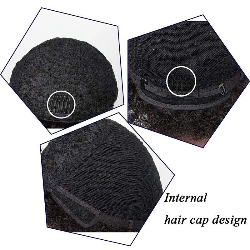 Короткие человеческие волосы с челкой, парики, бразильские человеческие волосы, 100% неповрежденные волосы для наращивания, афро человечески... от AliExpress WW