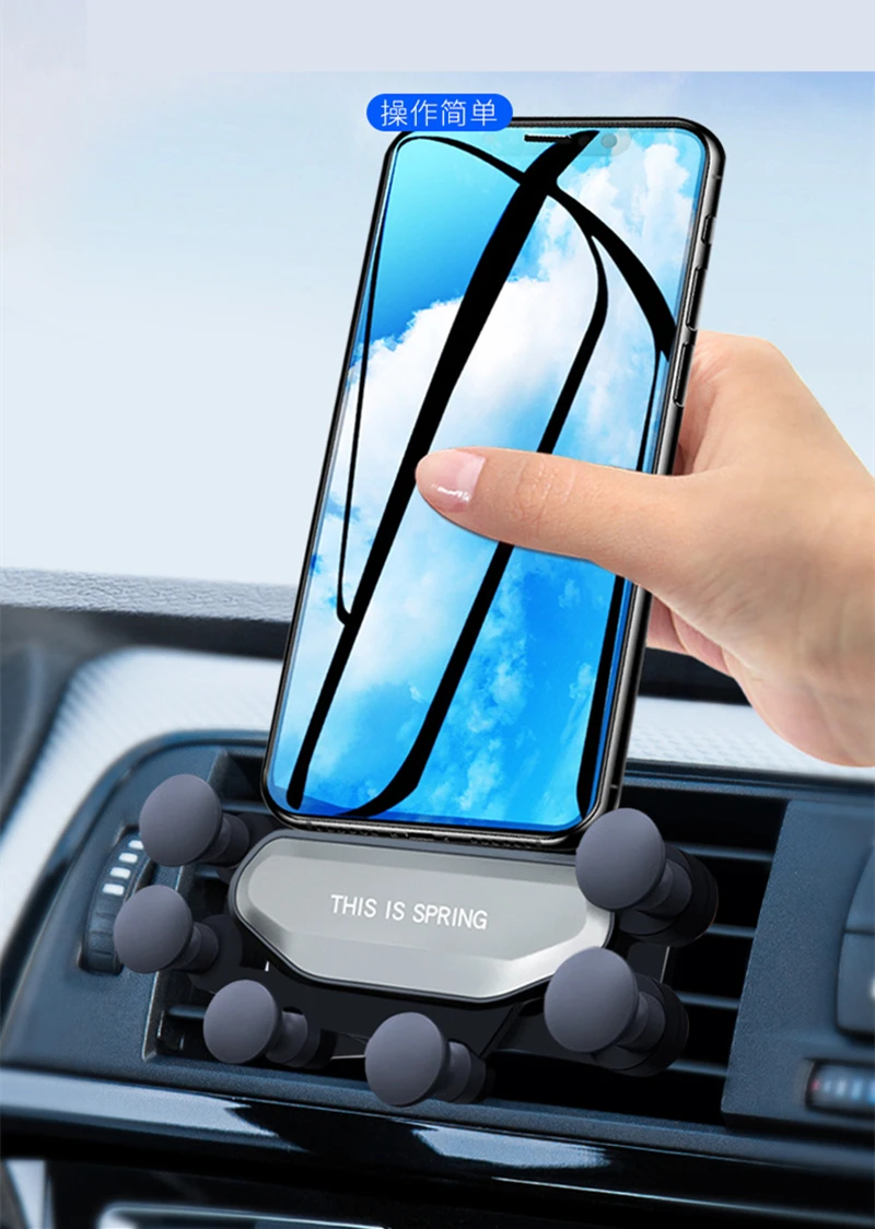 Новинка, универсальный автомобильный держатель для телефона, gps подставка, гравитационная подставка для телефона в машине, подставка без магнита для iPhone X 8, поддержка Xiaomi