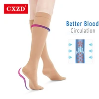 cxzd women medical compression socks pressure level medical calf peep to socks varicose veins mid calf slim sock
