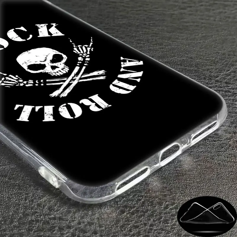 Роскошный мягкий силиконовый чехол для телефона Rock ролл череп для Apple iPhone 11 Pro XS Max X XR 6 6S 7 8 Plus 5 5S SE Модный чехол