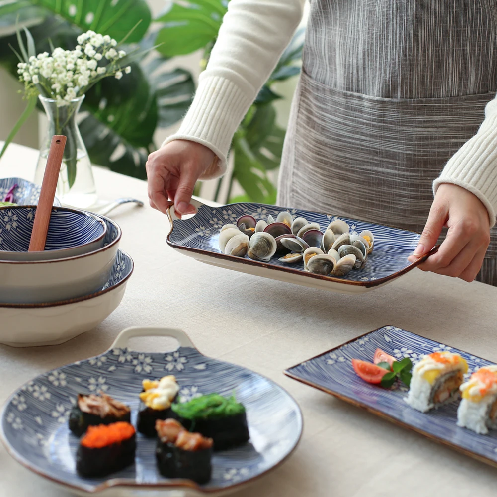 Набор керамической посуды японского типа чаши для риса и супа|Блюдца тарелки| |