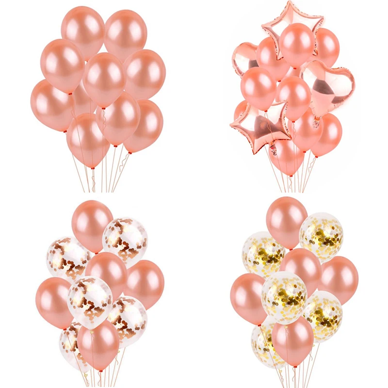 Розовое золото латексные шары для свадьбы и дня рождения вечерние украшения