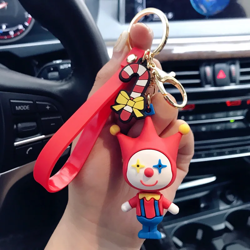

2020 New Cute Doll Keychains Christmas New Year Fun Happy Circus clown Bag Pendant Amusement Park Gifts Key Chains