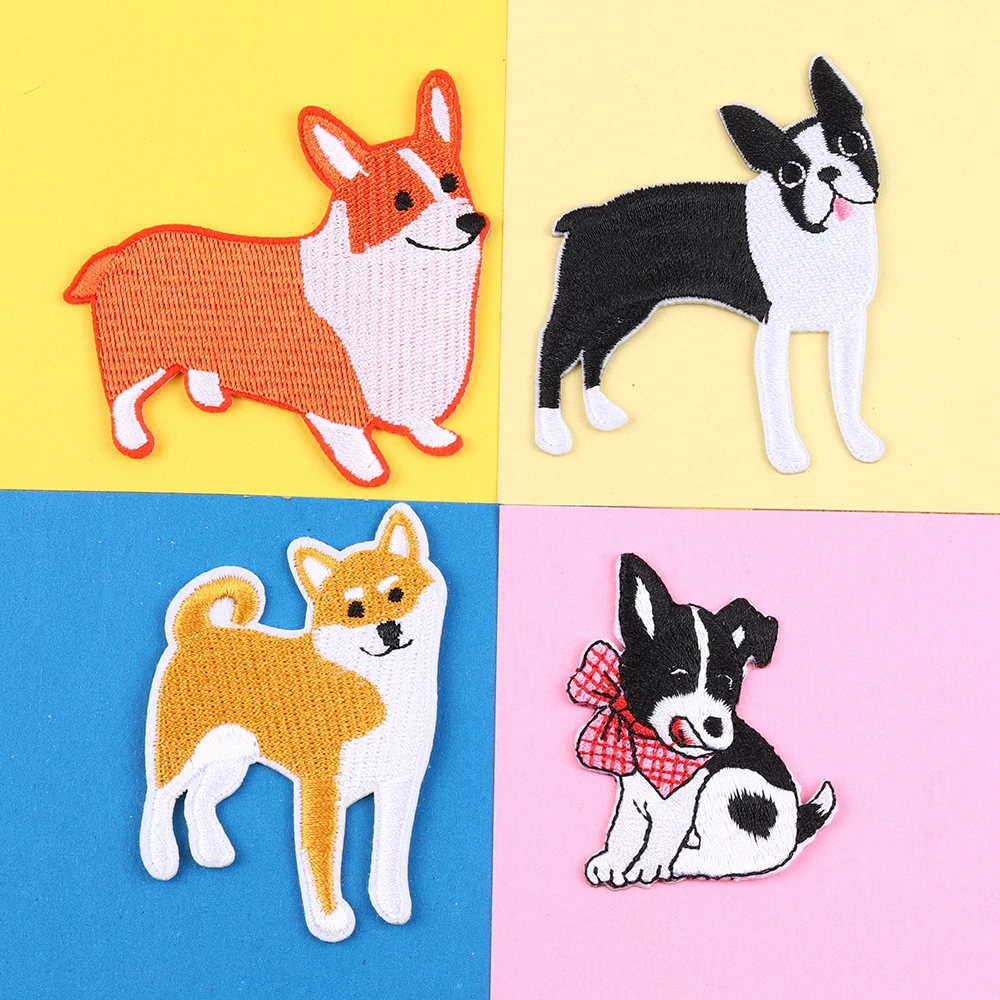 Мультяшные Животные вышивка корги патчи для на рюкзак наклейки вы гладите одежду