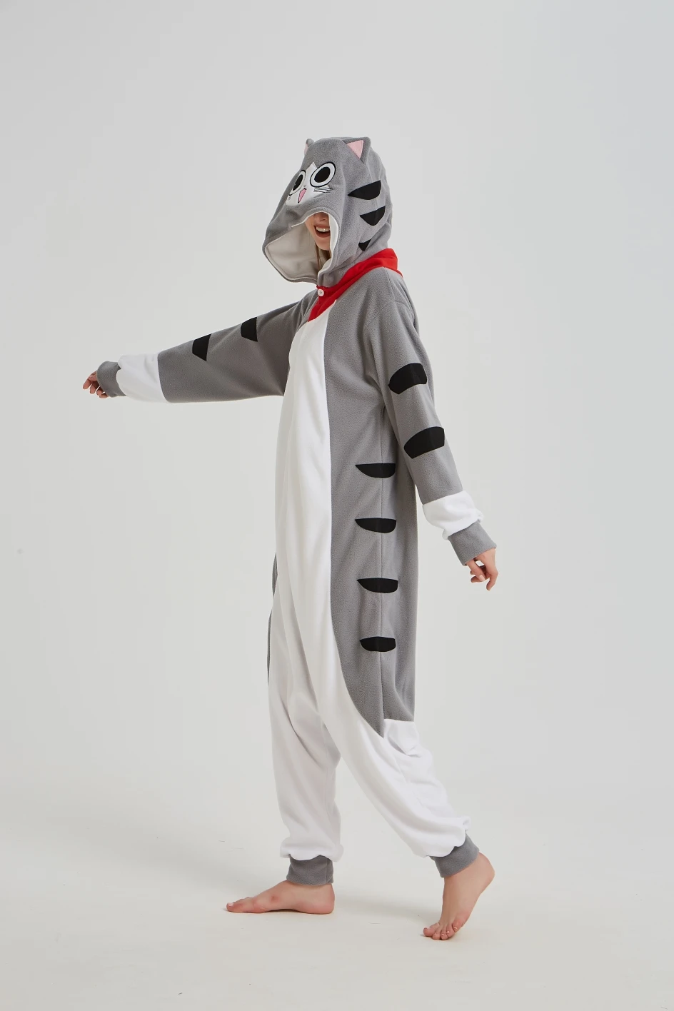 Комбинезон флисовый унисекс для Хэллоуина с изображением сыра и кота |