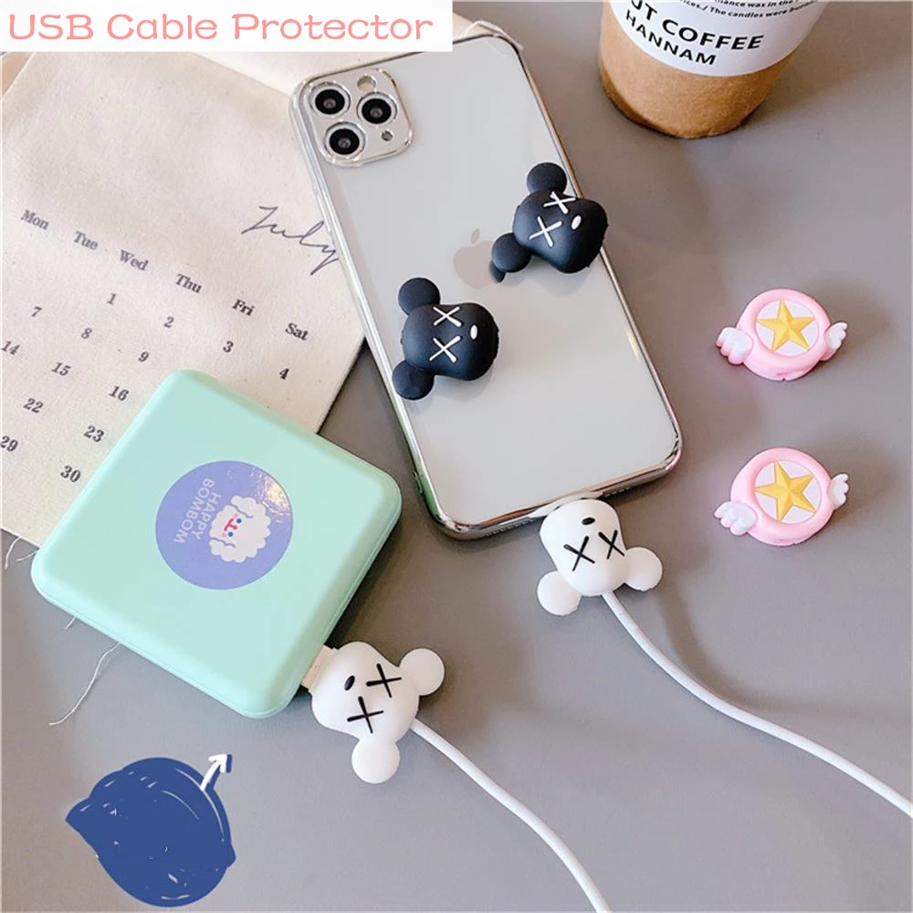 

Cute Cartoon Phone USB Cable Protector for iPhone Xiaomi Samsung Data Line Cord Protective Case Protection Sleeve Wire Cover