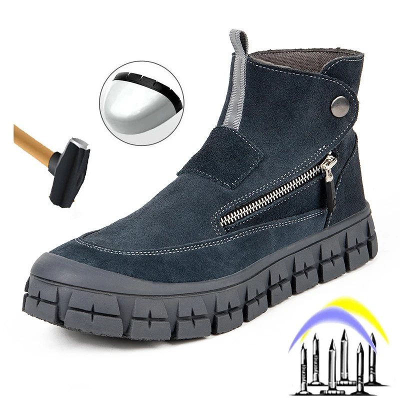 

Мужские ботинки со стальным носком, ударопрочная кевларовая защитная обувь, Сварочная обувь, модная и удобная Рабочая обувь