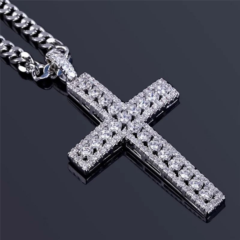

Hip Hop Icel Out Bling Cubic Micro-inlaid Zircon Cross Pendant & Necklace For Men Jewelry Dropshipping