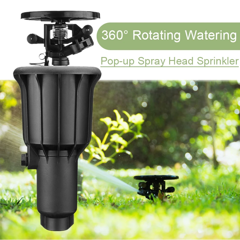 

High Water Pressure 360 Degrees Automatic Rotating Watering Pop-up Spray Head Sprinkler 3/4 inch 1/2 inch Irrigation Sprinkler