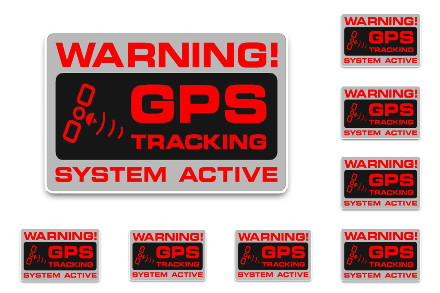 

Waterproof Warning GPS Tracking Police System Car Stickers Styling Decals Window Bumper Car Interior PVC 12cm X 7cm