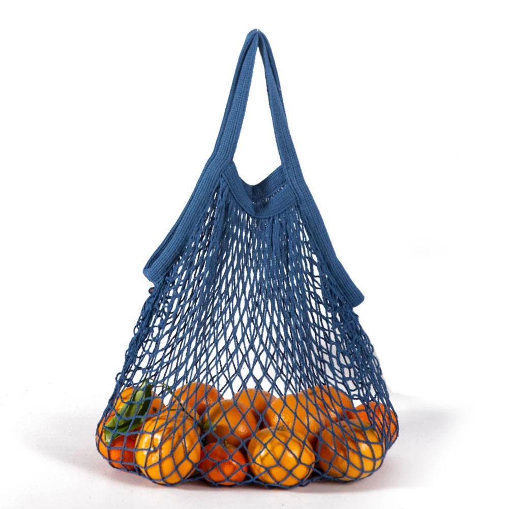 

Reusable Fruit Vegetable Bag Grocery Shopping Bags Washable Cotton Mesh String Organic Handbag Short Handle Net Tote