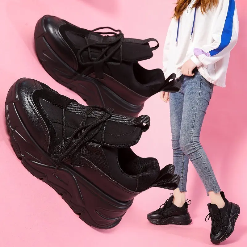 

2021 Trendy Summer New Fashion Comfortable and Soft Ladies Thick-soled Vulcanized Casual Shoes All-match Sports Outdoor
