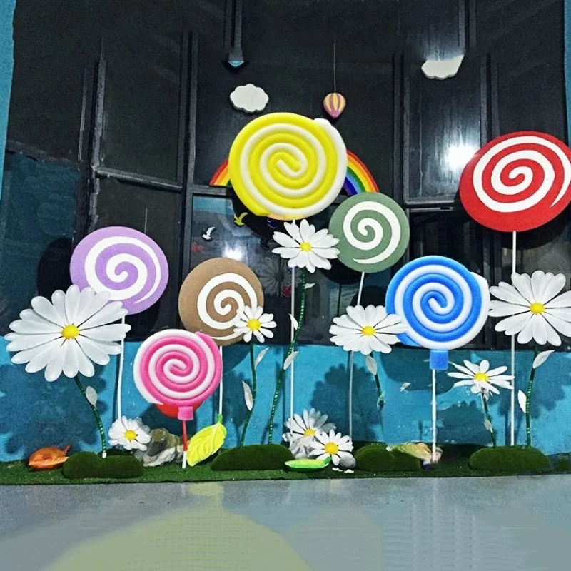 

Shopping Mall Kindergarten Classroom Ornaments,23cm Foam Lollipop Sky Pendant,DIYbackground Wall Decoration Valentine's Day Gift