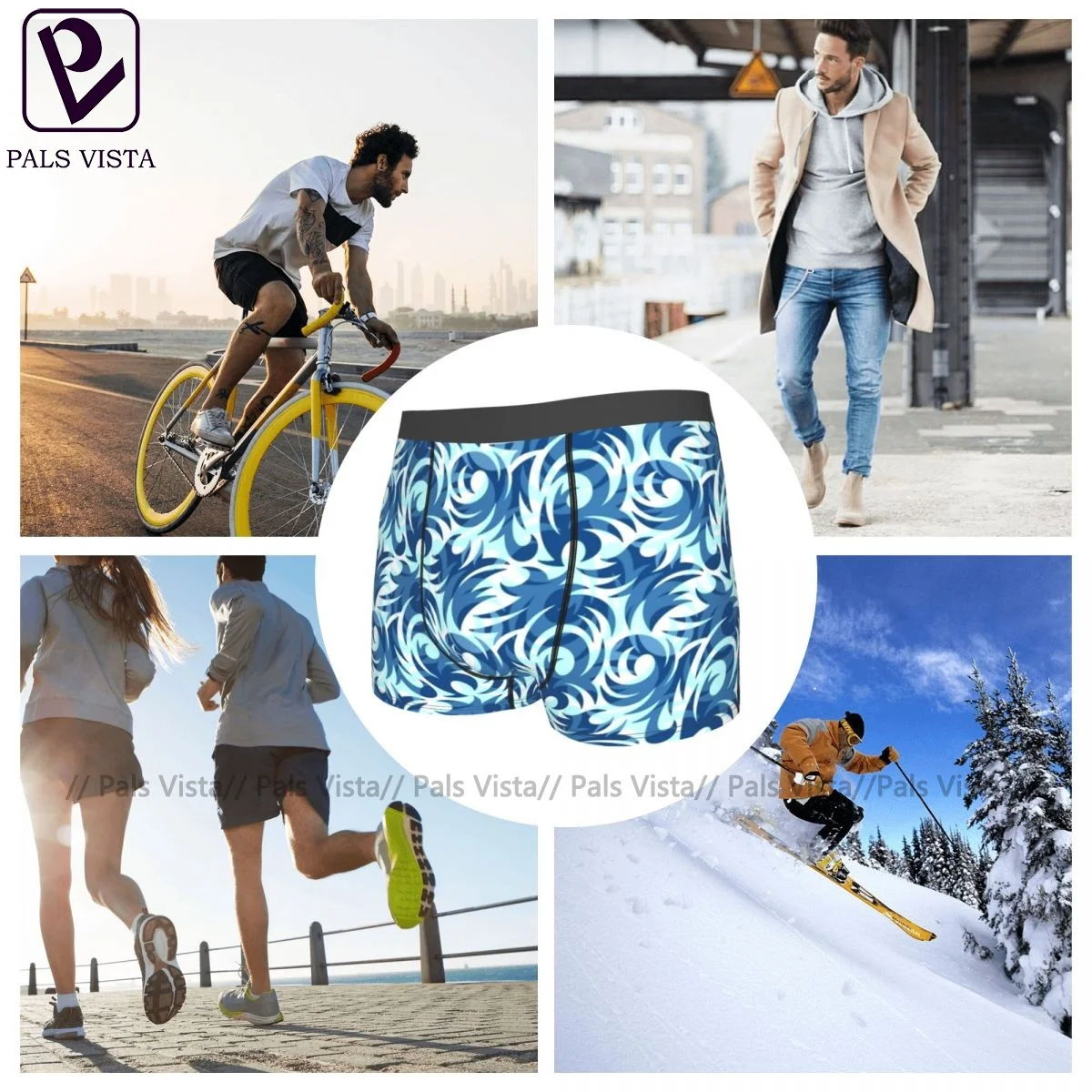 

Summer Underwear Print Polyester Sublimation Trunk Trenky Men Sexy Boxer Brief