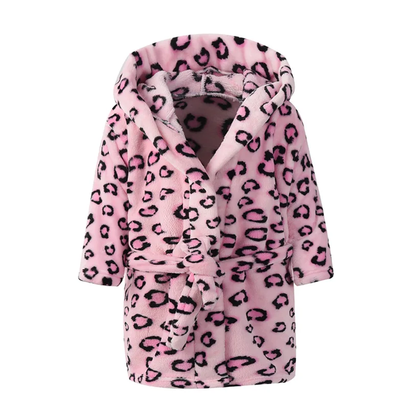 Детский мягкий фланелевый спортивный костюм с шапкой Ночная одежда принтом и