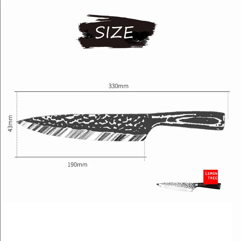 Кухонный нож 8 дюймов ножи шеф-повара 7CR17 японский Высокоуглеродистый из