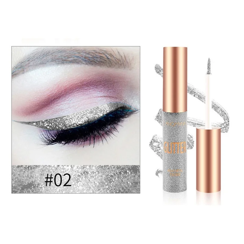 

10 Colors Glitter Waterproof Eyeliner Metallic Liquid Eye Shadow Pearl Eyeliner Long Lasting Cosmetics