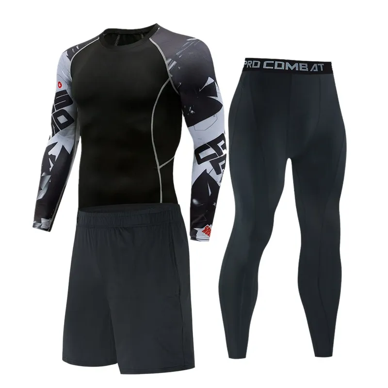 

2021 Men's Thermal Underwear Set MMA Tactics Leggings Solid Color Costume Compress Fitness Long Johns Men Winter Brands Men