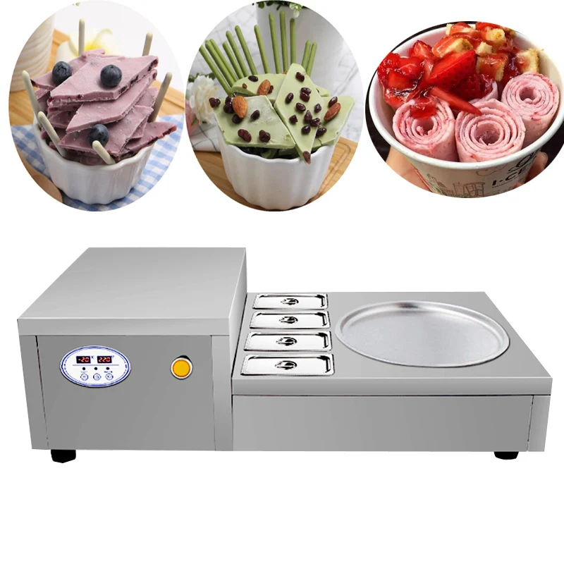 

Аппарат для жареного мороженого из нержавеющей стали, ролл из жареного мороженого, машина для приготовления жареного йогурта Вт, 740