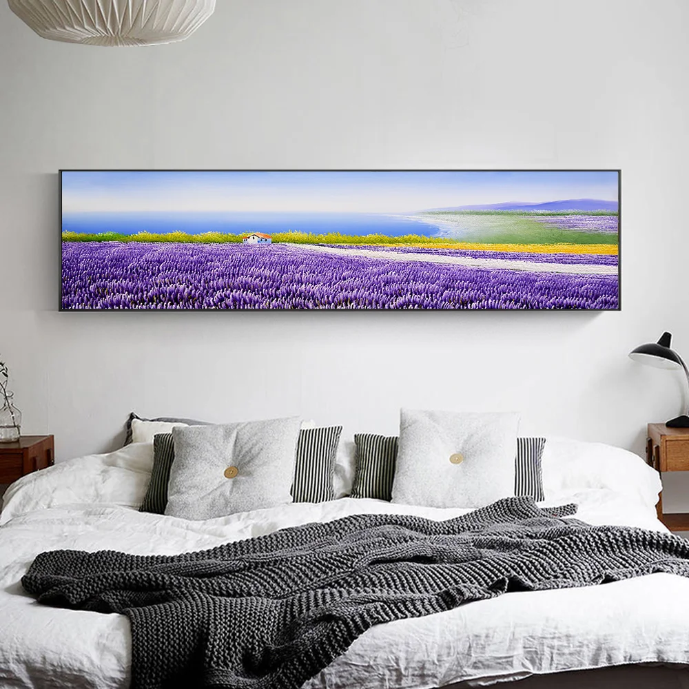 Картина на холсте Лавандовая морская настенная фиолетовые скандинавские