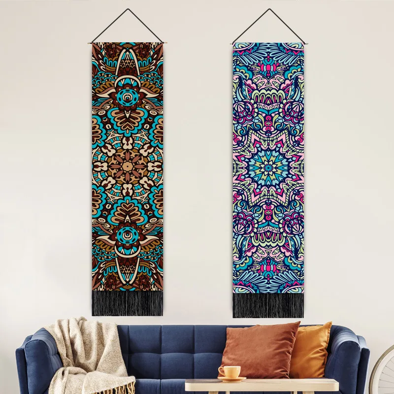 Картина-подвеска с мандалой в богемном этническом стиле печатный фон ткань