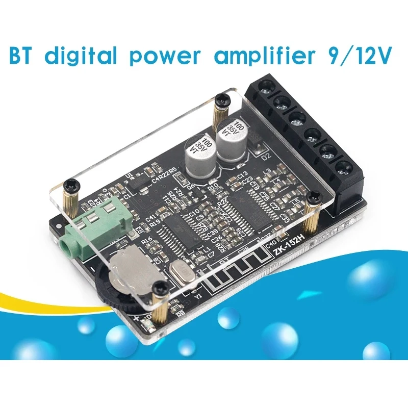 

Mini Bluetooth Digital Power Amplifier Board Module 10W/15W/20W Dual Channel Stereo 9/12V