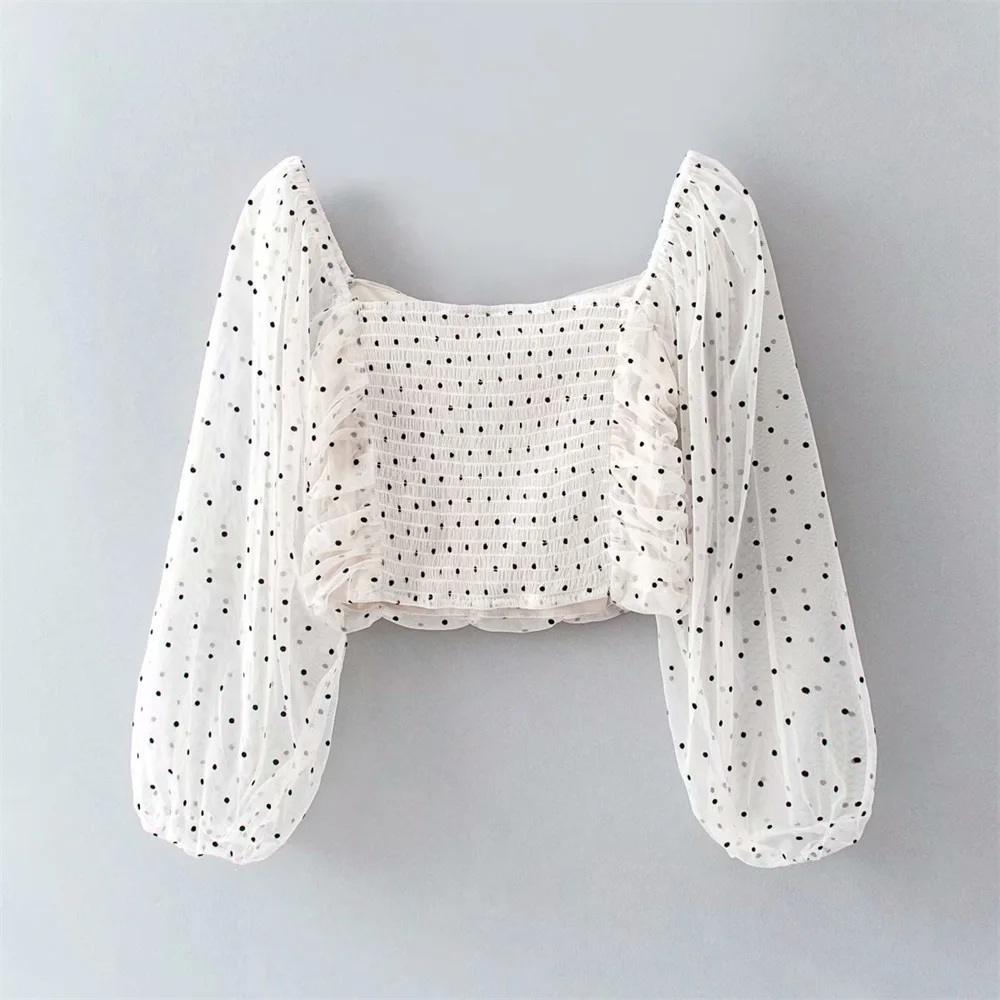 Летняя Новинка 2020 Повседневная сетчатая рубашка с воротником и 7 рукавами