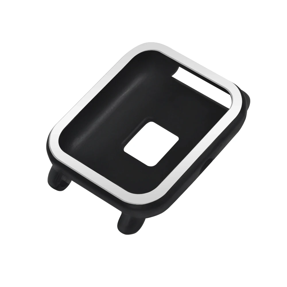 Black White Защитный чехол для Xiaomi Amazfit Bip Youth Watch Мягкий силиконовый чехол для Amazfit Bit чехол рамка Бампер протектор Аксессуары - Цвет: Black White