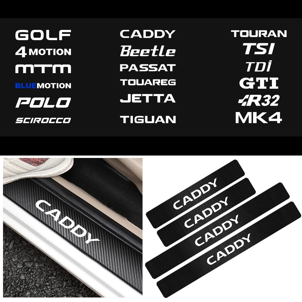 4 шт. декоративная наклейка на порог автомобильной двери для Volkswagen VW Scirocco GOLF MK4 Polo
