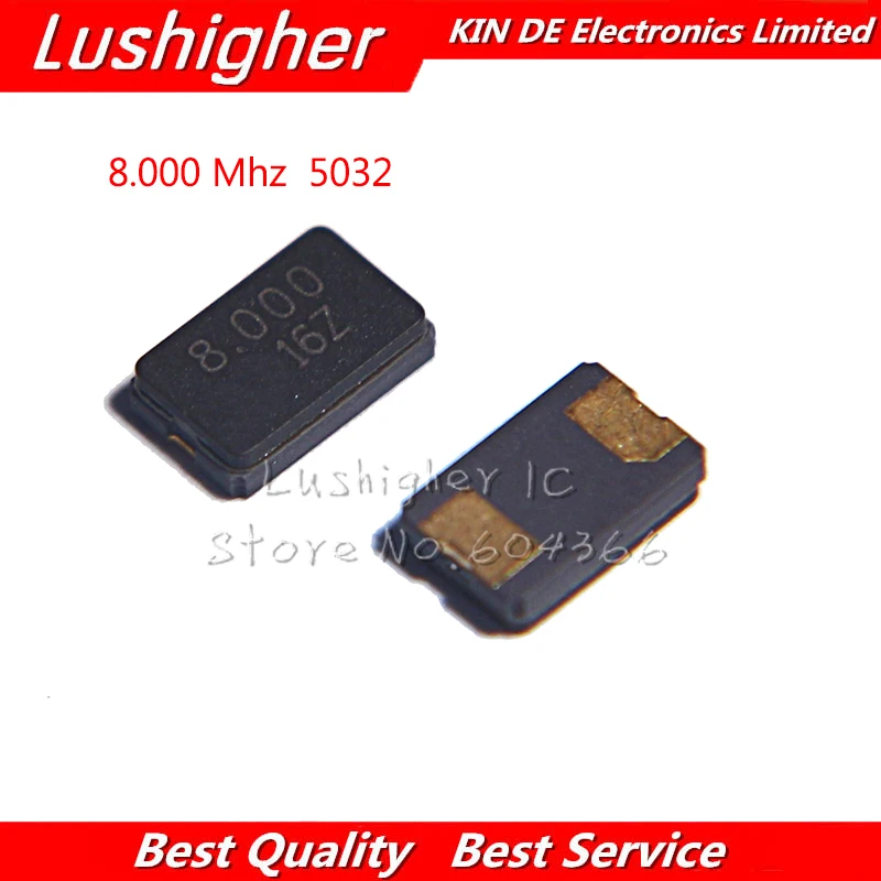 

100pcs 8MHZ 10MHZ 11.0592MHZ 12MHZ 13.56MHZ 16.000MHZ 20MHZ 24MHZ 8.000MHZ 16MHz 2Pin 5032 smd quartz resonator Crystal