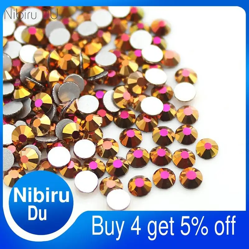 SS3 SS4 SS6 SS8 SS16 золотой розовый цвет без горячей фиксации стразы с плоской задней