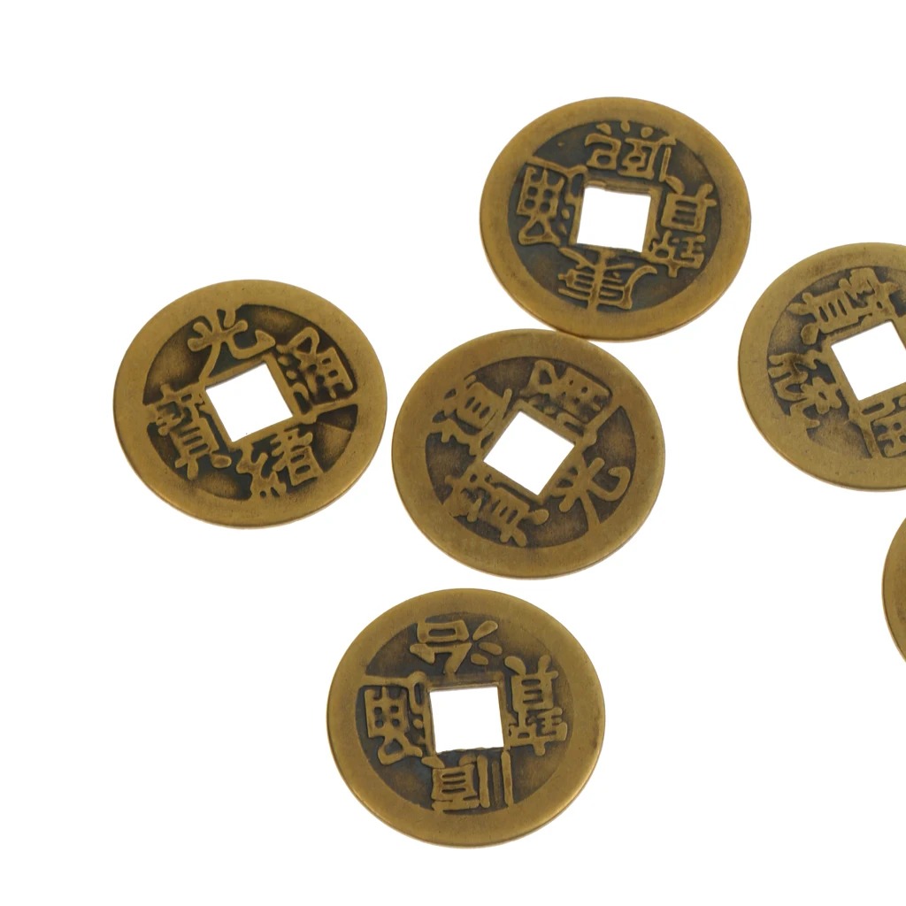 Латунные монеты фэн-шуй китайские счастливые I Ching 2 3 см/0 9 дюйма для процветания