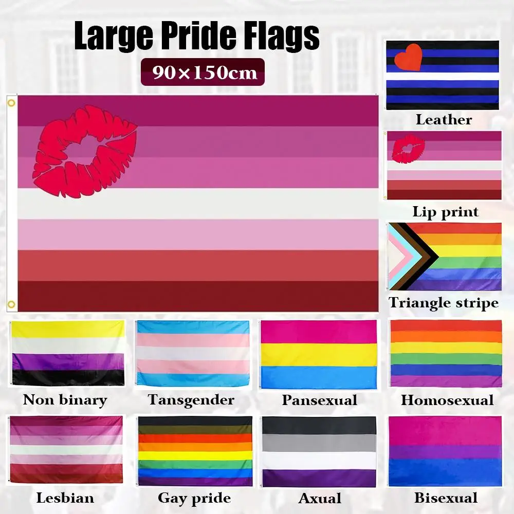 Лесбийский флаг баннер большой гордости креативный 3x5ft полиэстер 90x150 см Радужный