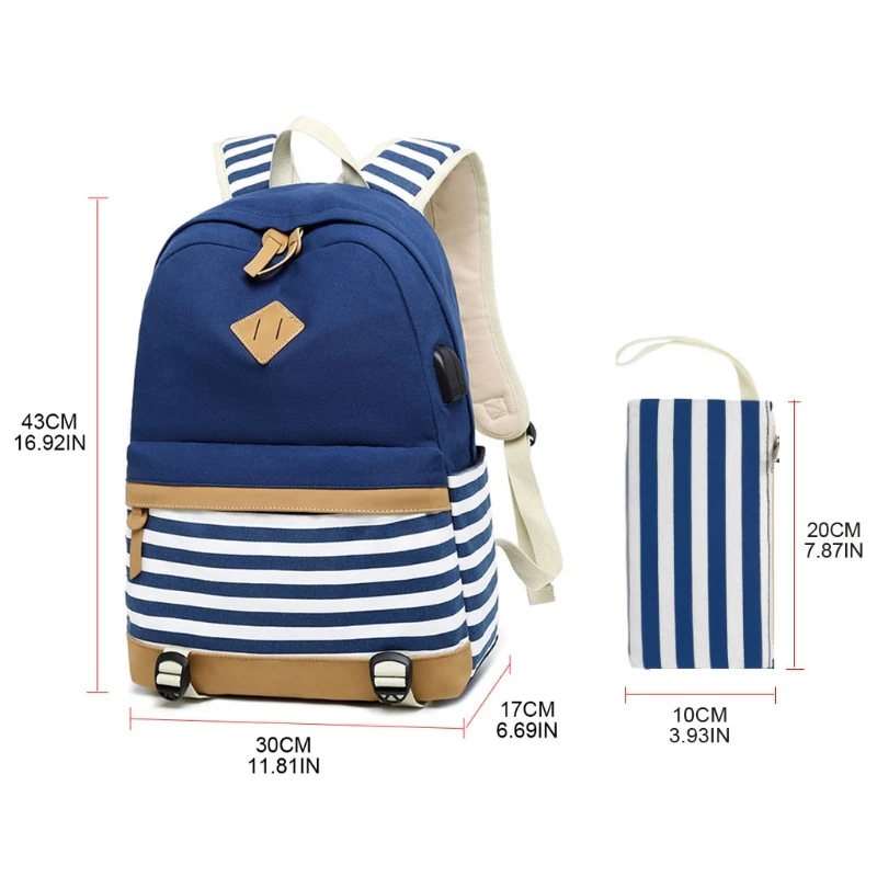 

School Backpacks for Teen Girls Lightweight Canvas Backpack Bookbags Set