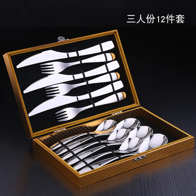 

German Cutlery Set Stainless Steel Spoon and Fork Set Stainless Steel Travel Utensil Set Conjunto De Talheres Kitchenware BK50DS
