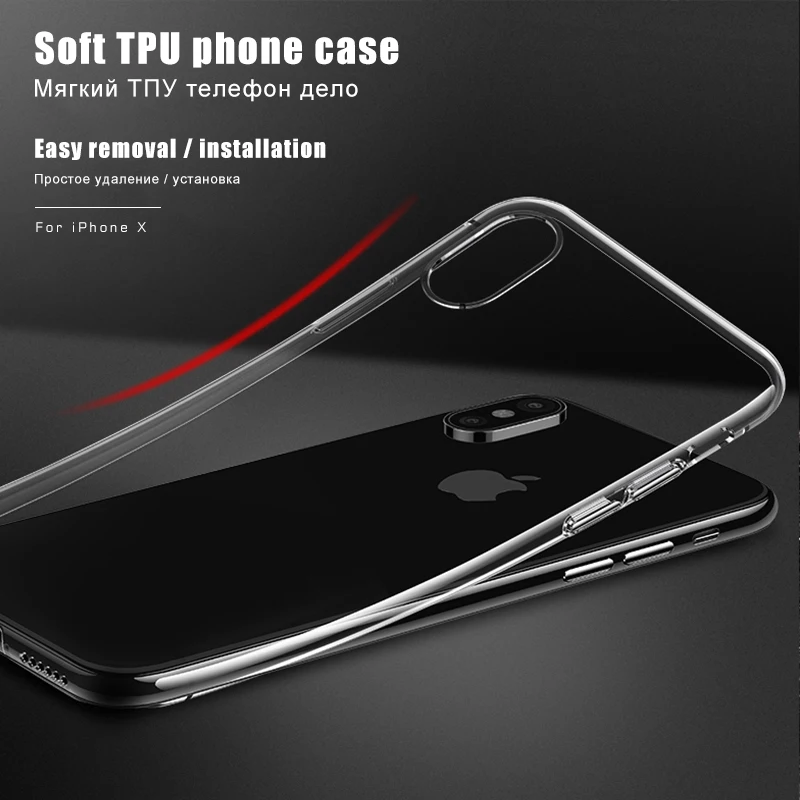 VEVICE для iPhone 5 4 4C 5C X 8 7 6 S Plus чехол Apple 5S SE Ультратонкий Прозрачный телефона из ТПУ |