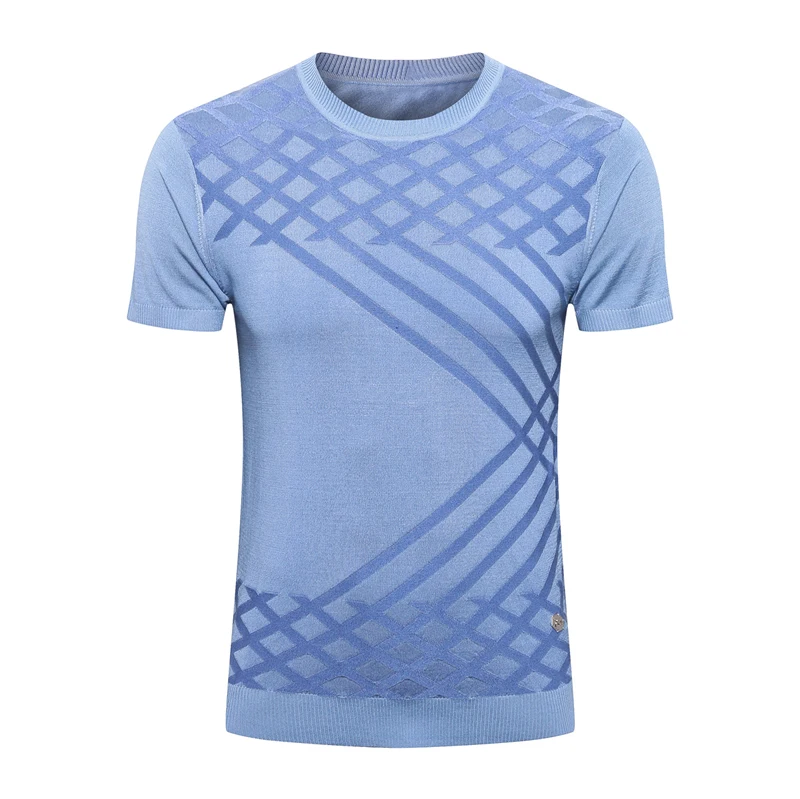 

BILLIONAIRE T shirt men silk 2020 summer new thin commerce Fashion casual geometry pattern high quality neck free shipping