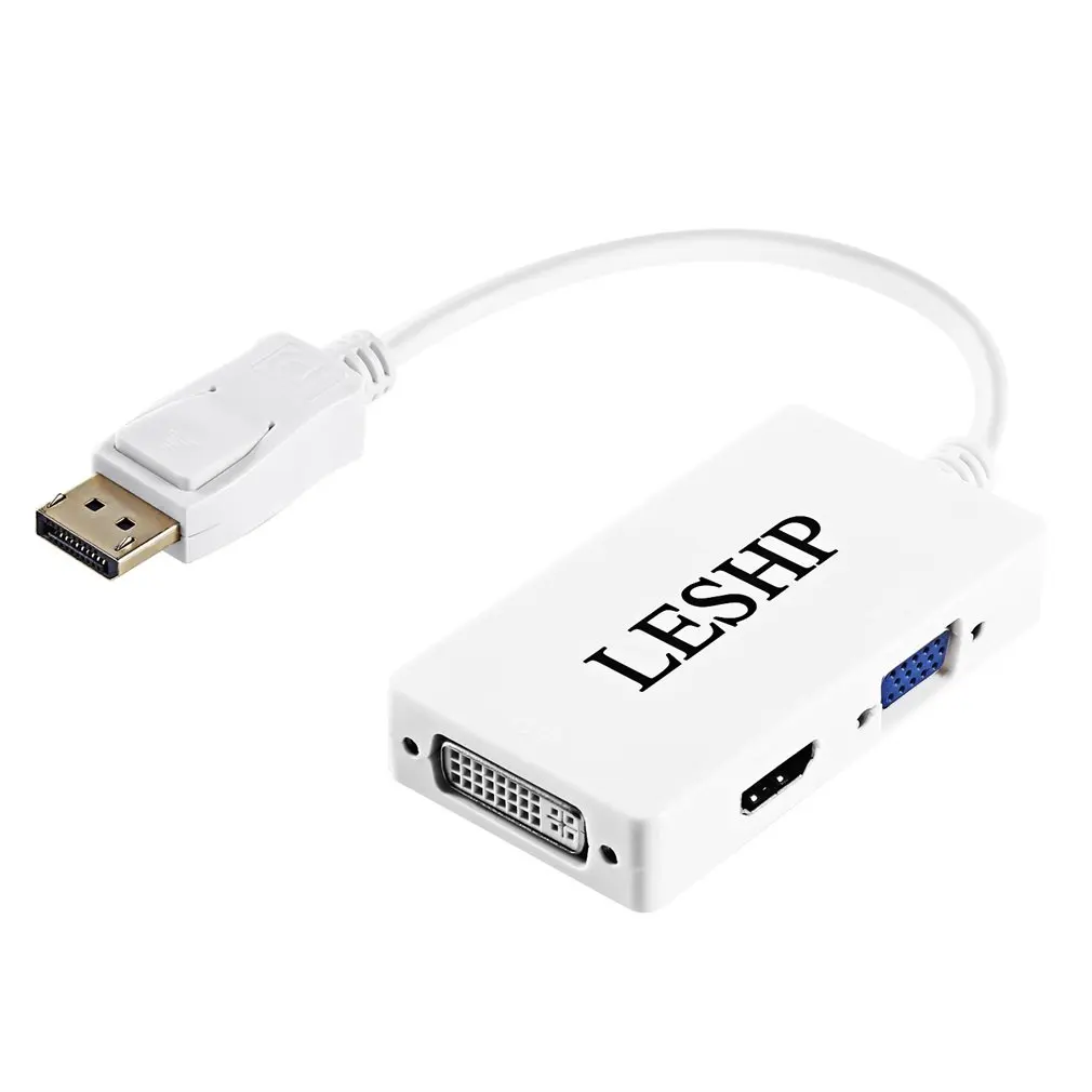 3 в 1 Mini Display Port Thunderbolt MINI DP штекер HDMI DVI VGA Женский адаптер конвертер кабель для Apple