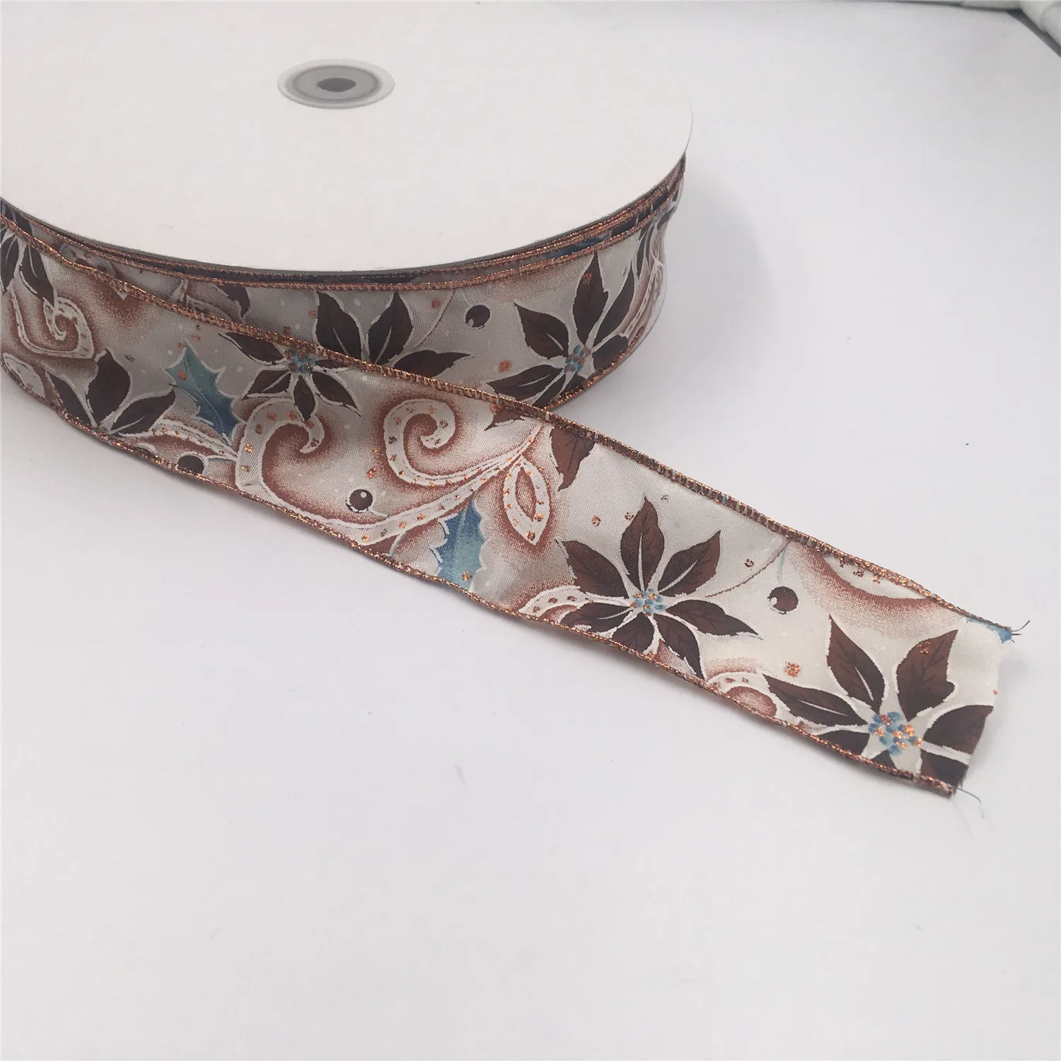 10 ярдов 52 мм оверлок розовое золото люрексная края ткань проводная кромка ленты.