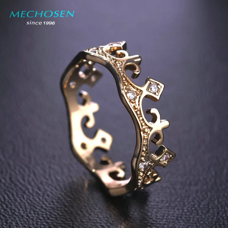 MECHOSEN летнее ювелирное изделие корона кольца для мужчин и женщин ажурная медь