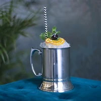 aixiangru 1pcs stainless steel flaming cup skirt shape bar glass mixing tool pour chicken blue flame cocktail 500ml