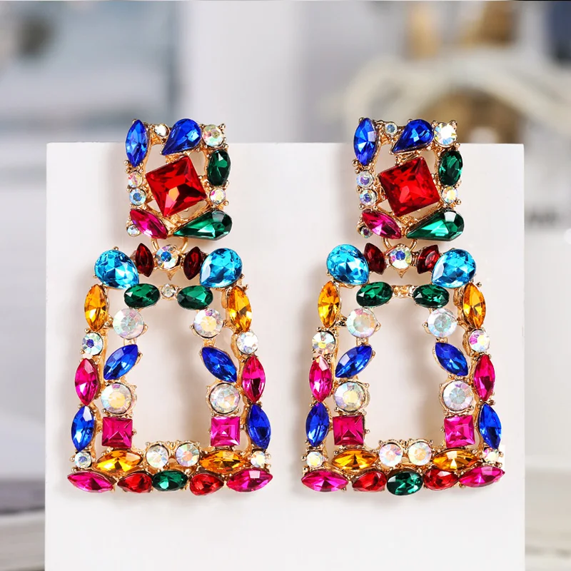 

Gorgeous Women Wedding Earrings Colorful Vintage Party Noble Lady Accessories Fine Birthday Gift For Mom Coloured Earring