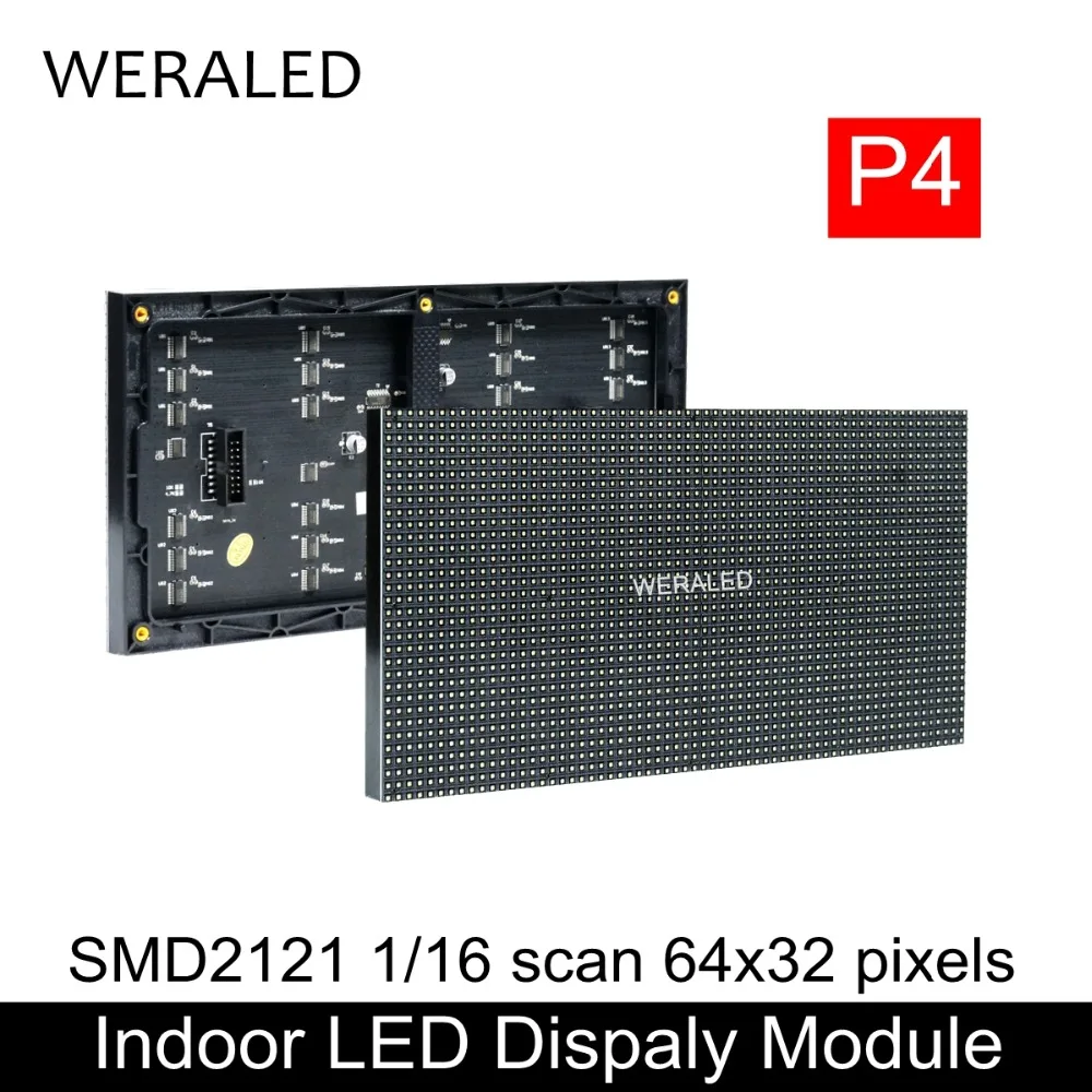 WERA светодиодный RGB P4 светодиодный модуль дисплеев, SMD 3 в 1 RGB P4 Крытый полноцветный светодиодный модуль, 256*128 мм 64*32 точки P4 черный светодиодный модуль лампы