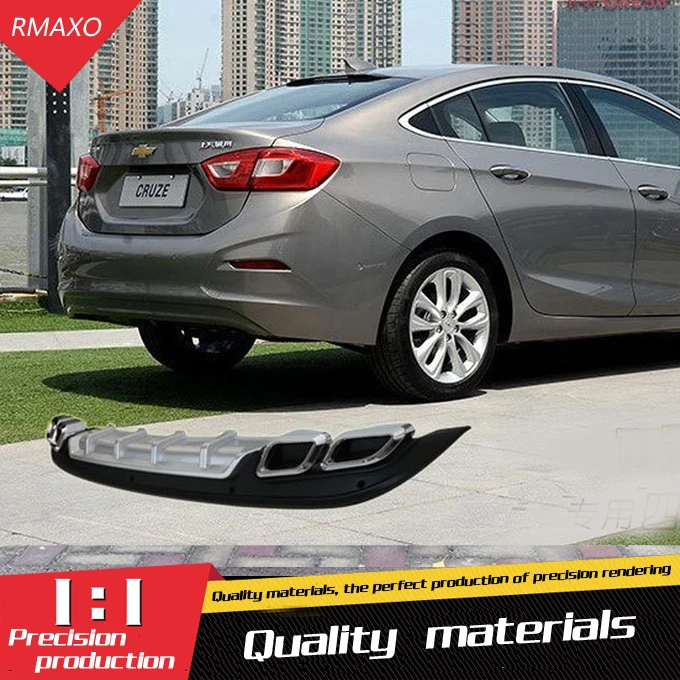 

For 2017 Cruze Rear spoiler ABS Rear Bumper Diffuser Bumpers Protector For 17 Cruze Body kit bumper rear lip rear spoiler