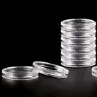 10 шт.лот 27 мм круглые пластиковые коробки с кольцом для хранения, прозрачные чехлы с держателем для монет и капсул