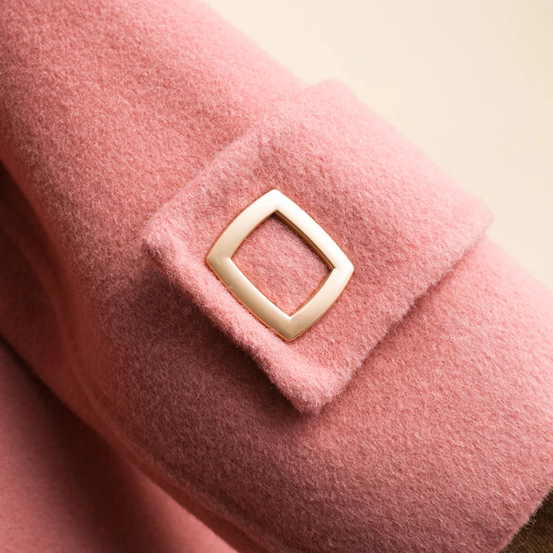 

Medium-long double 100%Wool Winter Coat Women Single breasted slim coats Korean jacket casaco feminino abrigos mujer 2020