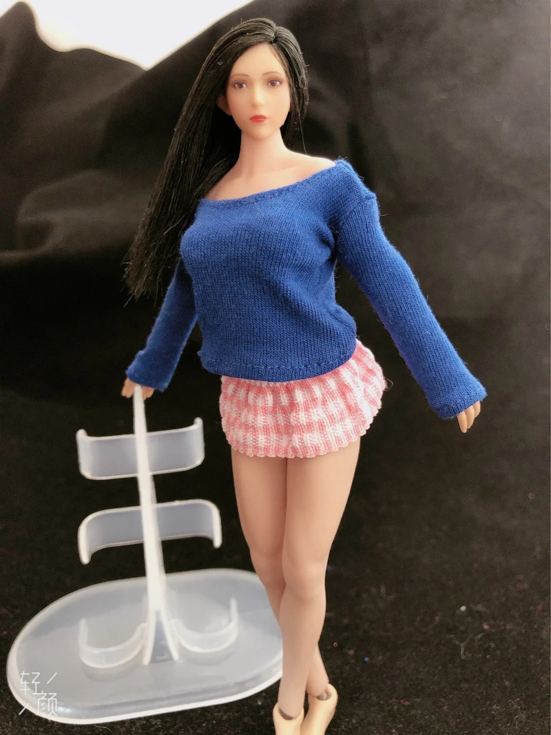 

New model 1/12 Scale Accessory Casual long sleeve cotton t-shirt model pvc material For 6'' TBLeague PHMB2018 Seamless Body