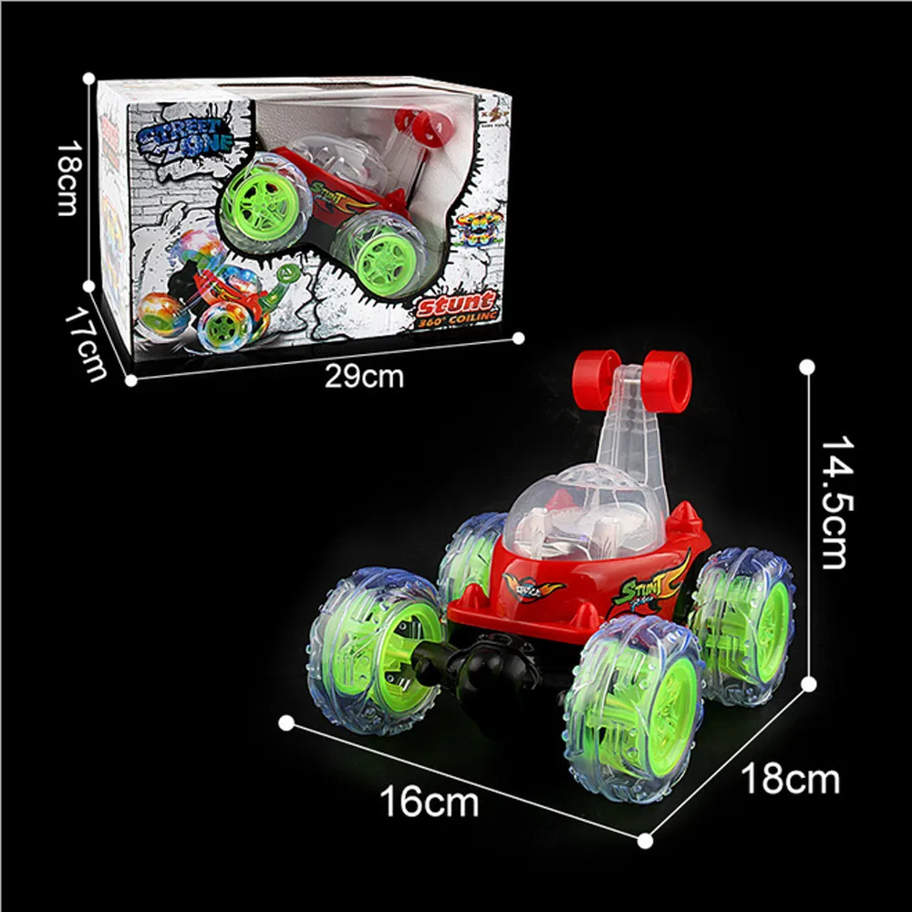 RC автомобиль 360 спиннинг и флипы с цветной вспышкой музыкой для детей